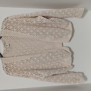 Cream Jessica Simpson Cable Knit Sweater / Shrug sz Medium